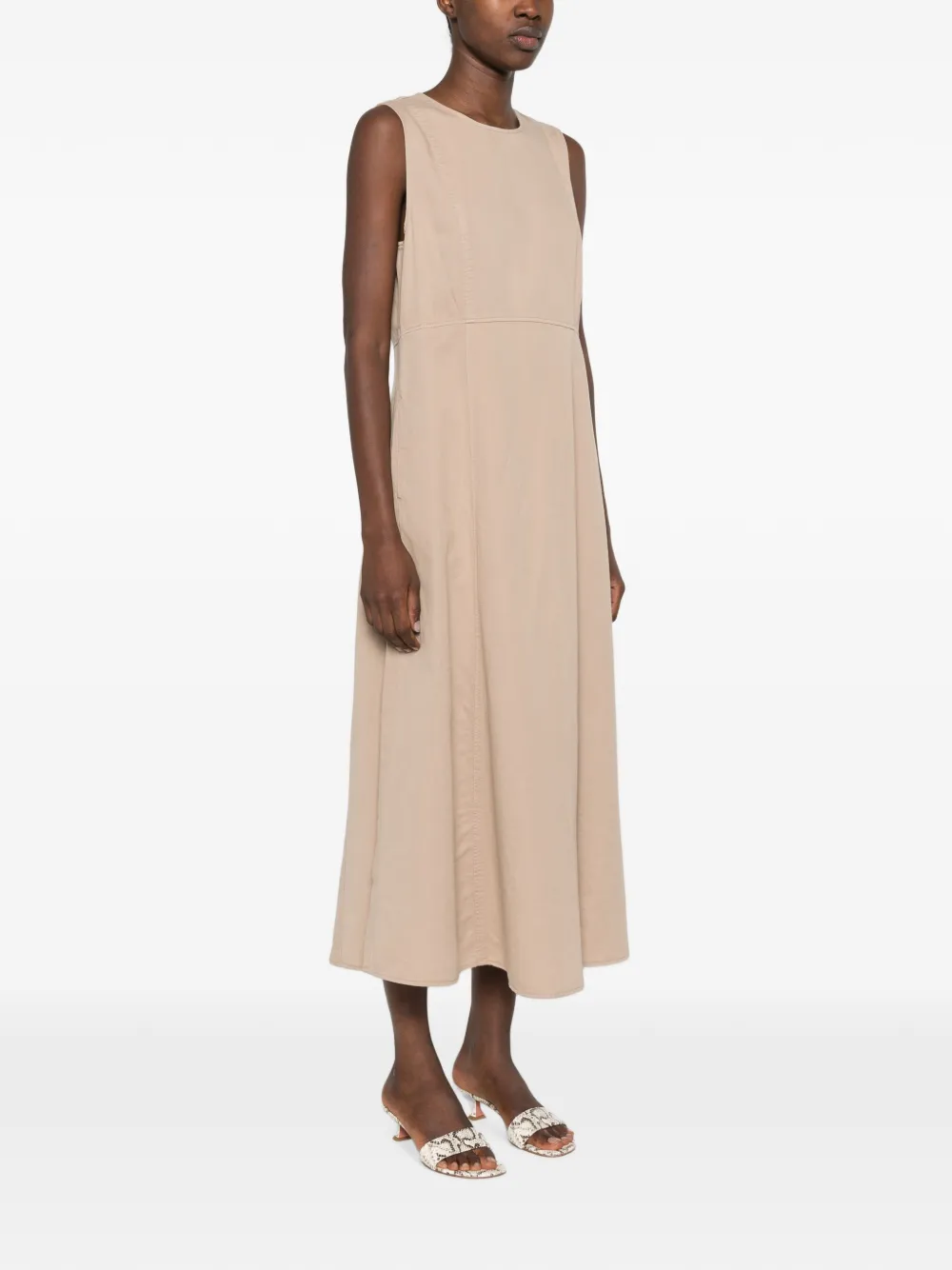 Marc O'Polo Mouwloze midi-jurk Beige