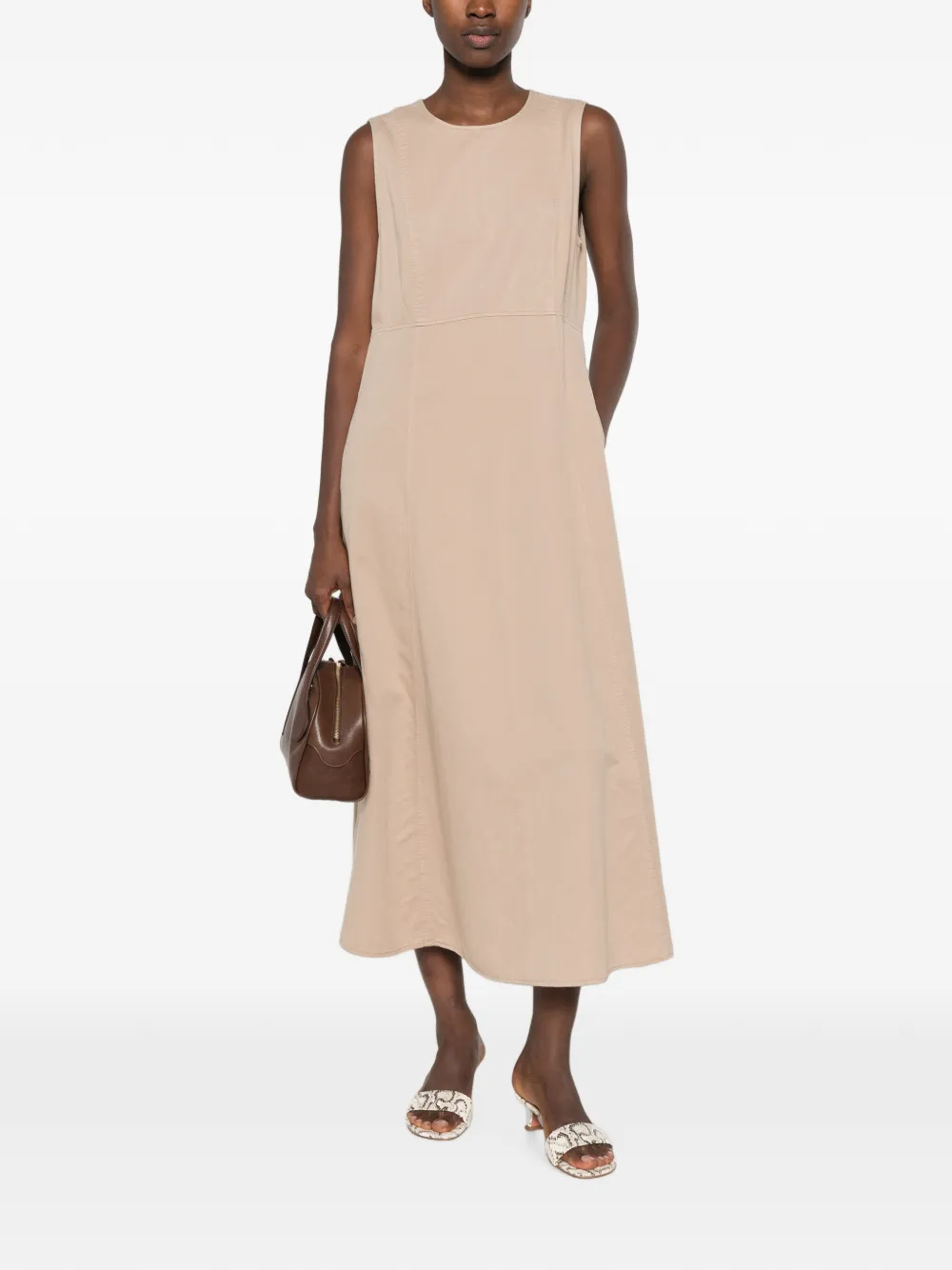 Marc O'Polo Mouwloze midi-jurk Beige