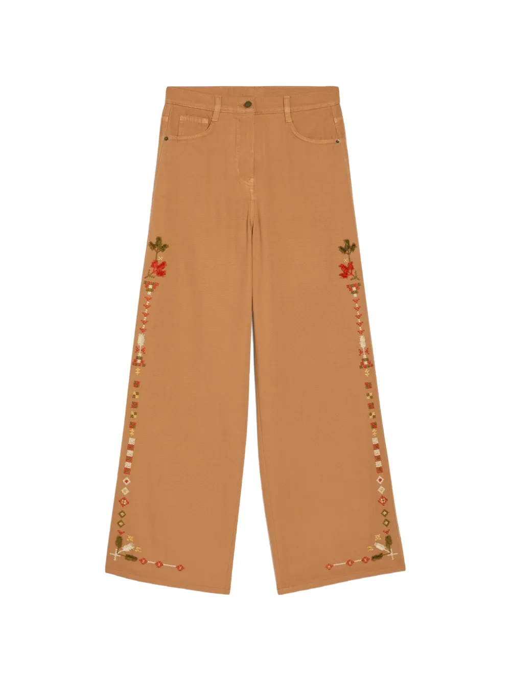 MOMONÌ Aoki embroidered trousers - Nude