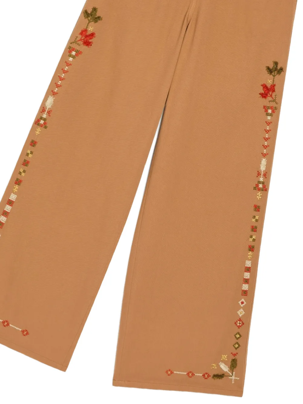 MOMONÌ Aoki broek met borduurwerk Beige