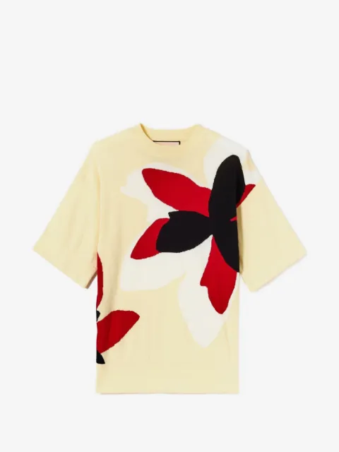 Plan C flower-intarsia crew-neck T-shirt