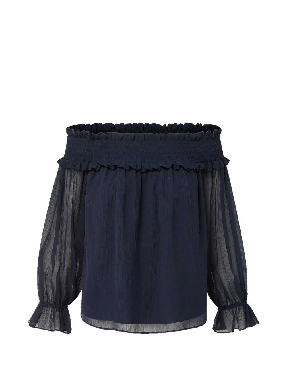 Veronica Beard Callum off-shoulder ruffled blouse - Blue