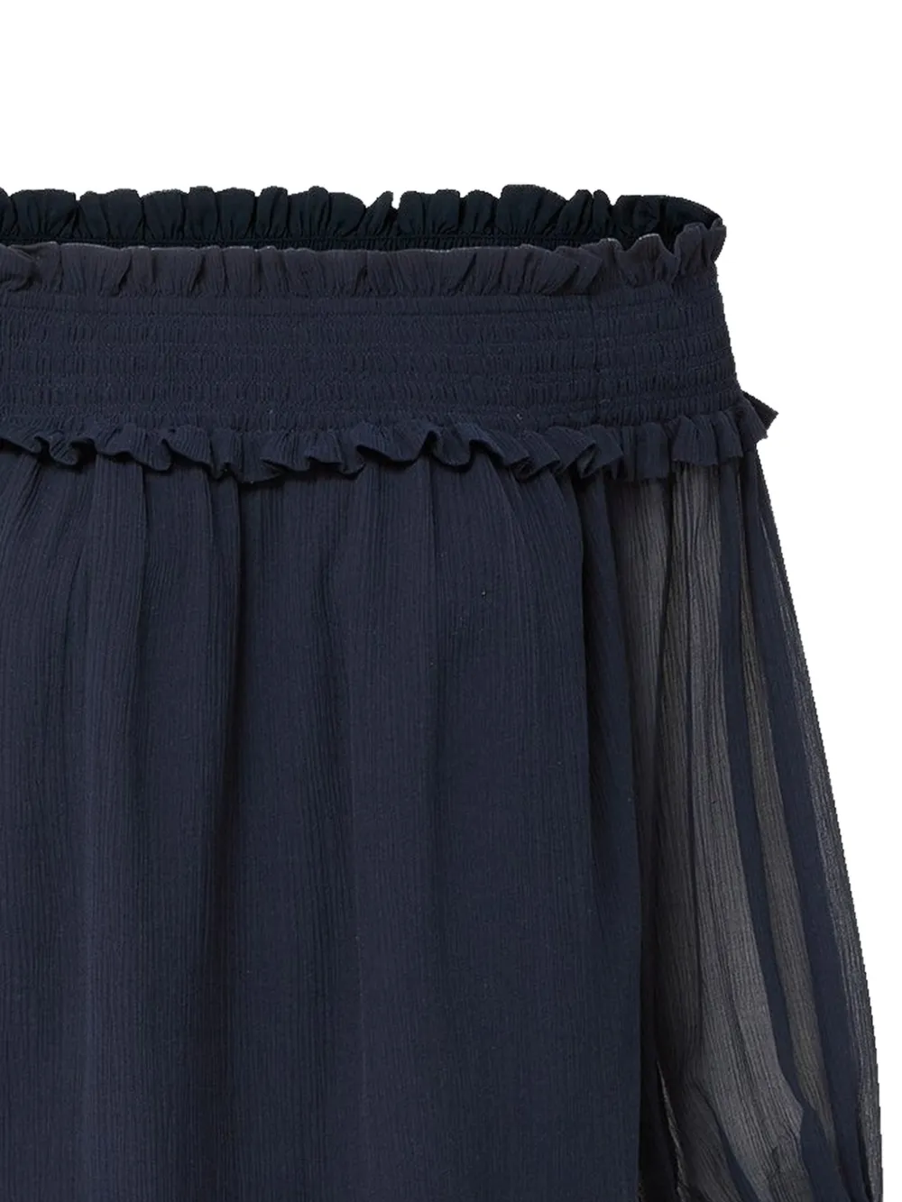 Veronica Beard Callum off-shoulder blouse met ruches Blauw