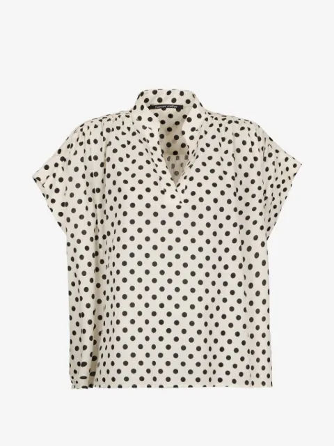 Hannes Roether polka-dot V-neck blouse
