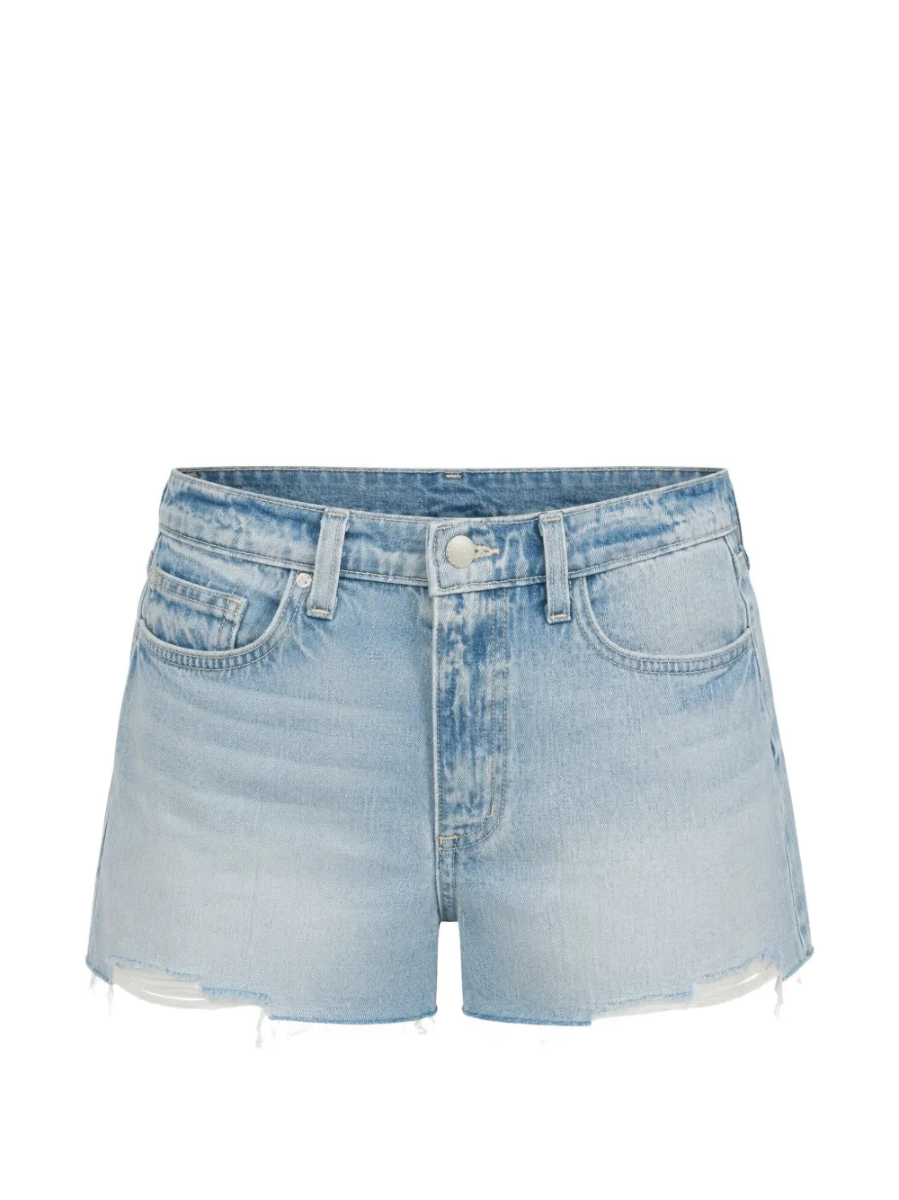 L'Agence Clark distressed raw-edge shorts - Blau