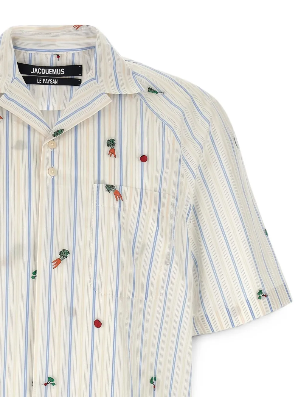 Jacquemus The Romarin gestreept overhemd met jacquard Beige