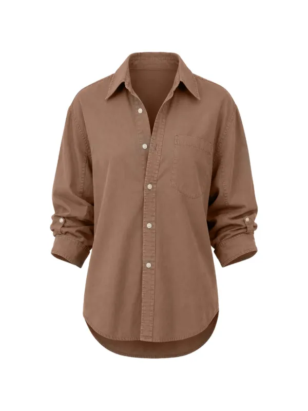 Citizens of Humanity Kayla Chest-pocket Shirt in Brown