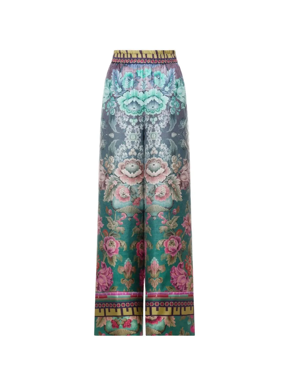 Pierre-Louis Mascia Pantaloni Aloe con stampa a fiori - Verde