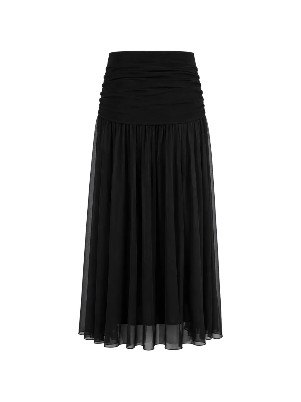 Petar Petrov Late Bloom Ruched Skirt in Black, view 2