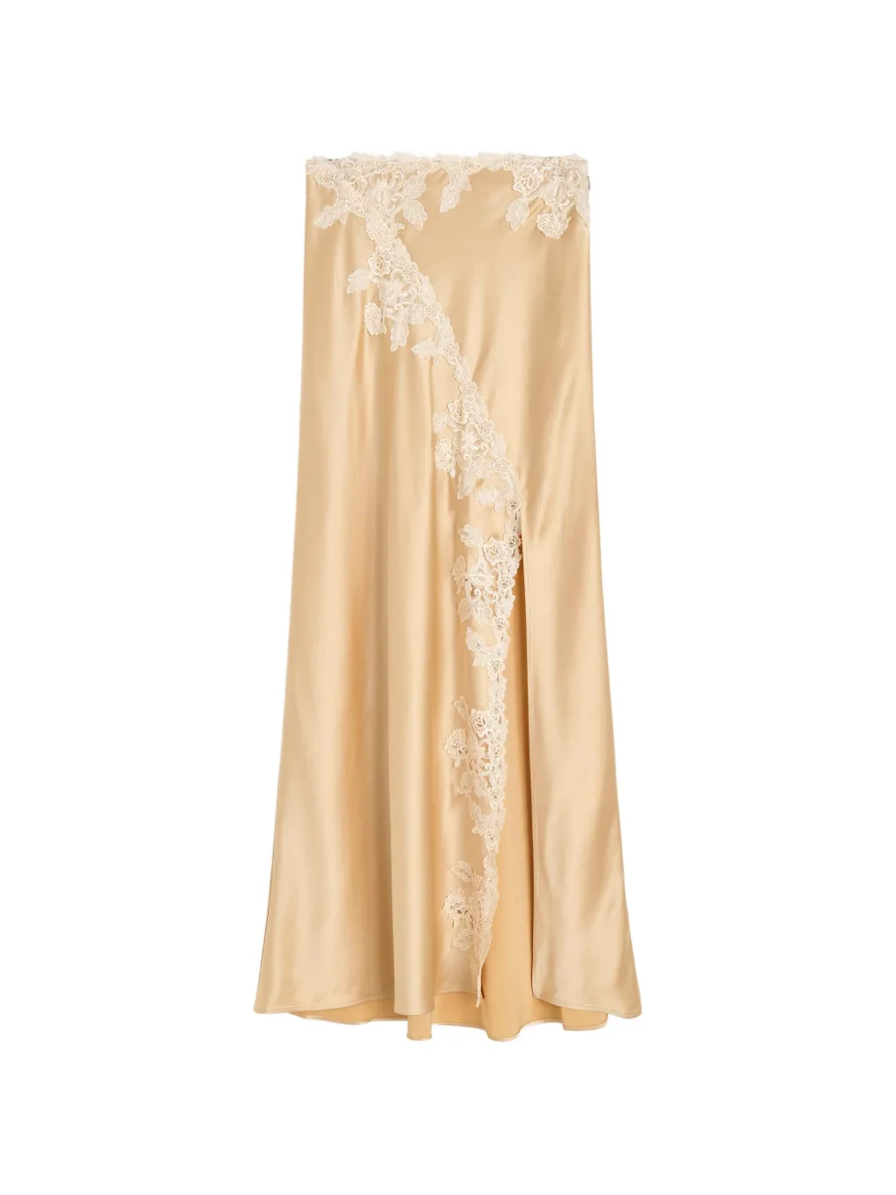 By Malene Birger Erika lace-trim skirt - Nude