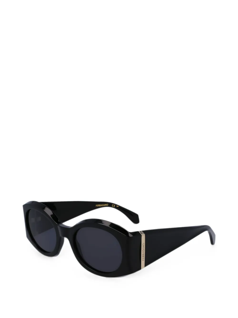 Ferragamo oval-frame sunglasses - Schwarz