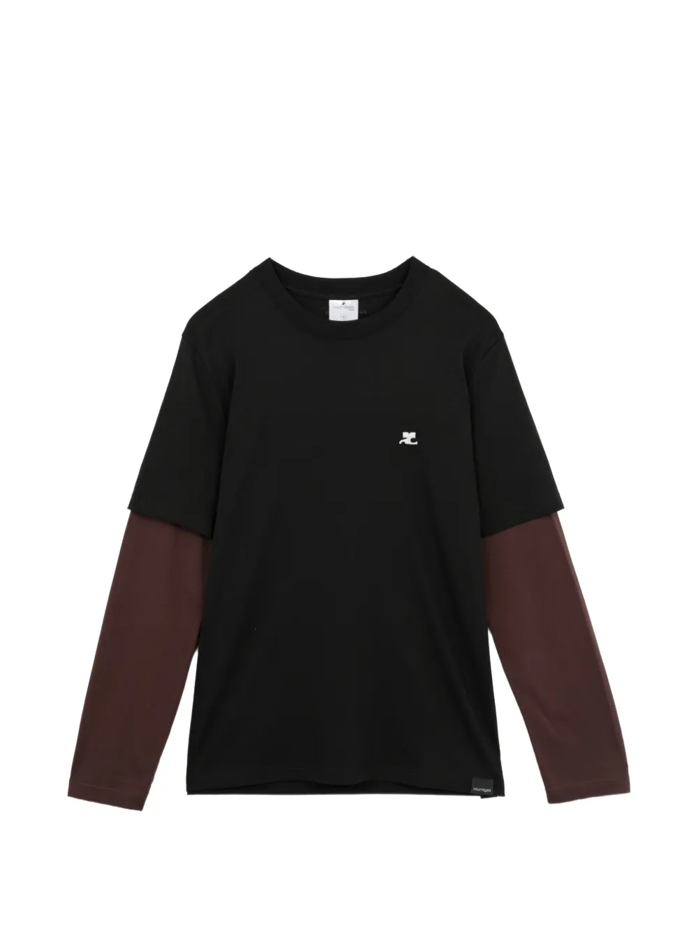 Courrèges logo-embroidered T-shirt - Nero
