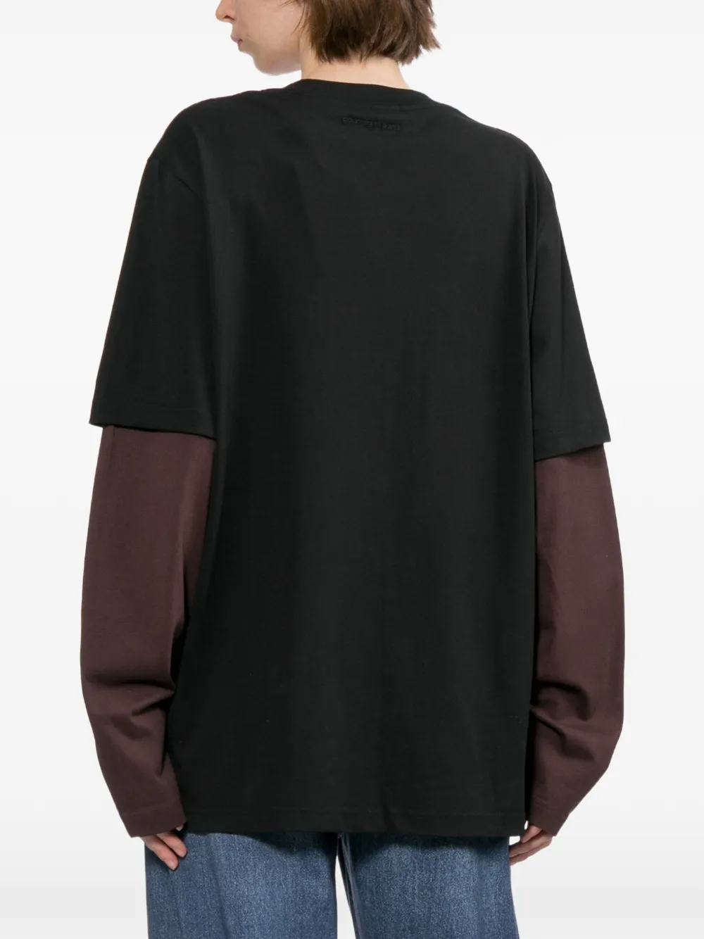 Courrèges T-shirt met geborduurd logo Zwart