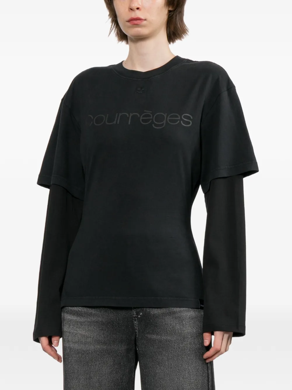 Courrèges Gelaagd T-shirt Zwart