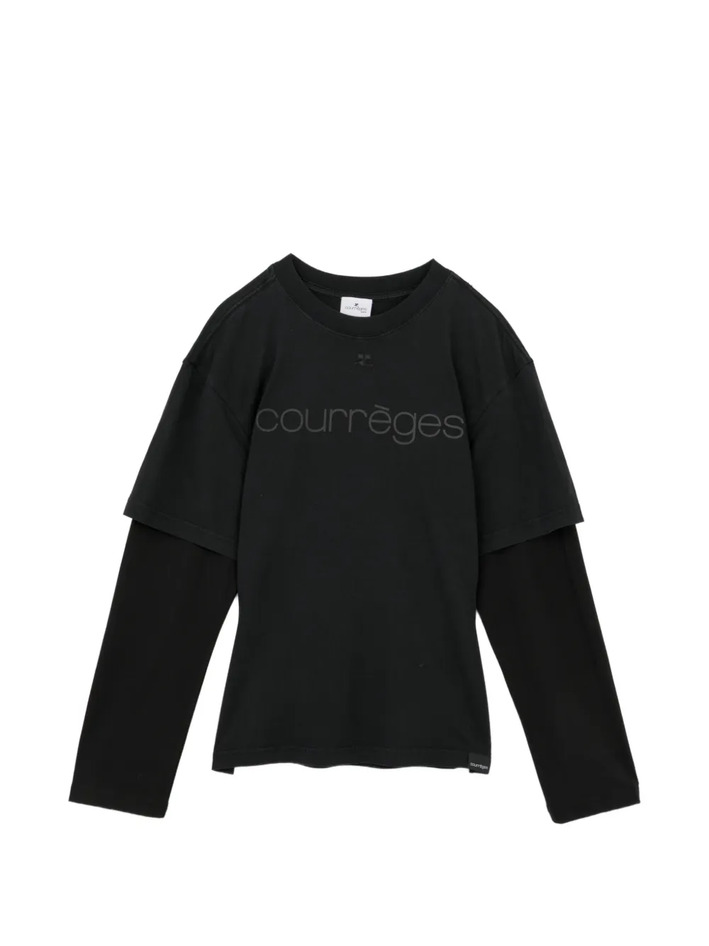Courrèges logo-print layered T-shirt