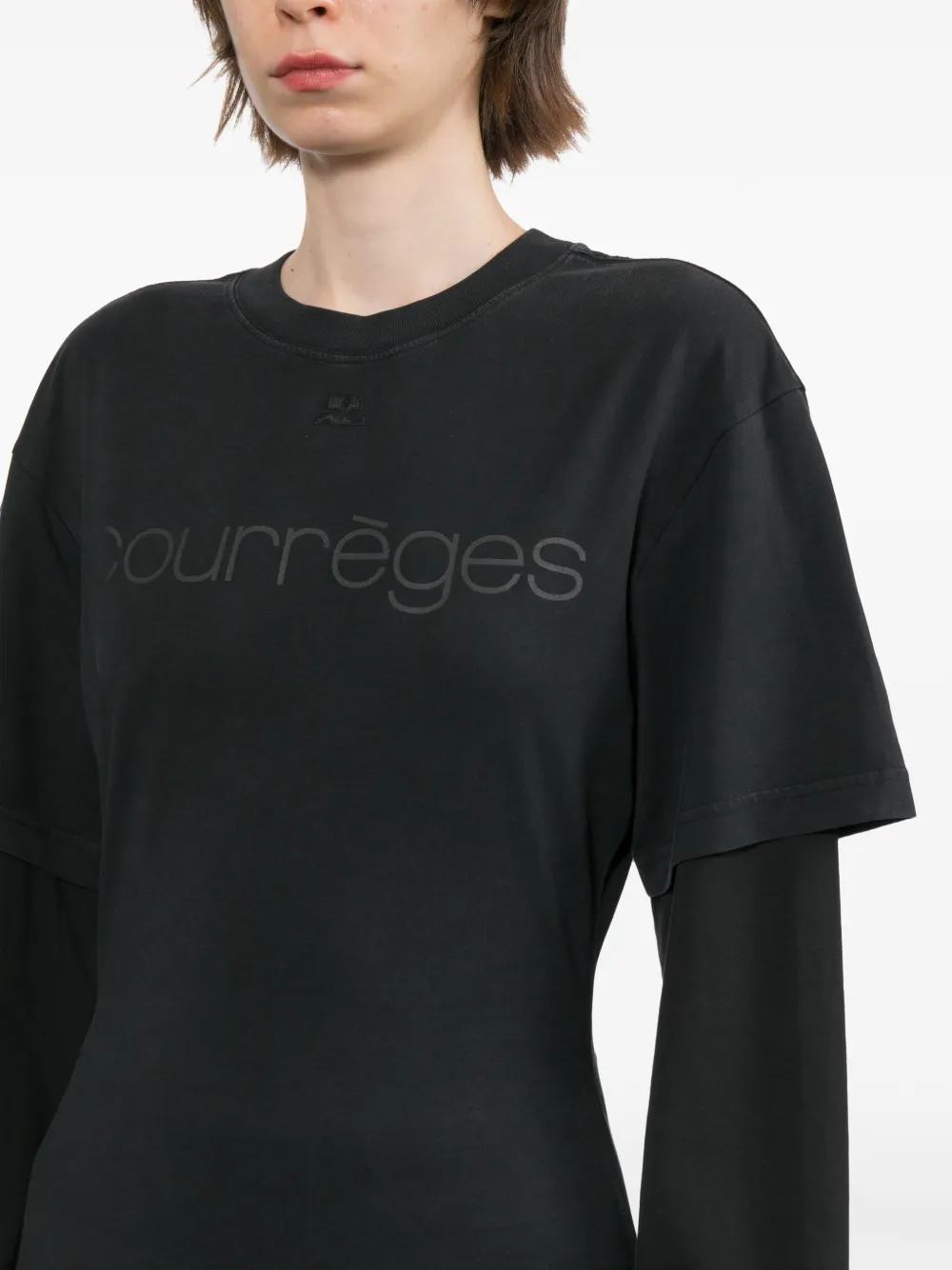 Courrèges Gelaagd T-shirt Zwart