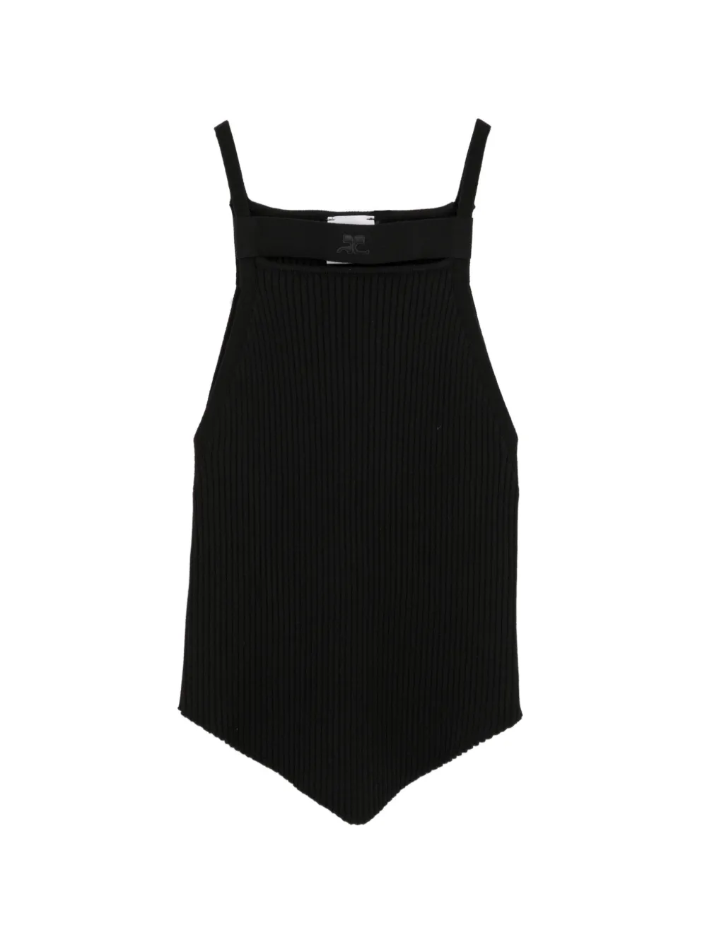 Courrèges ribbed-knit vest top - Nero