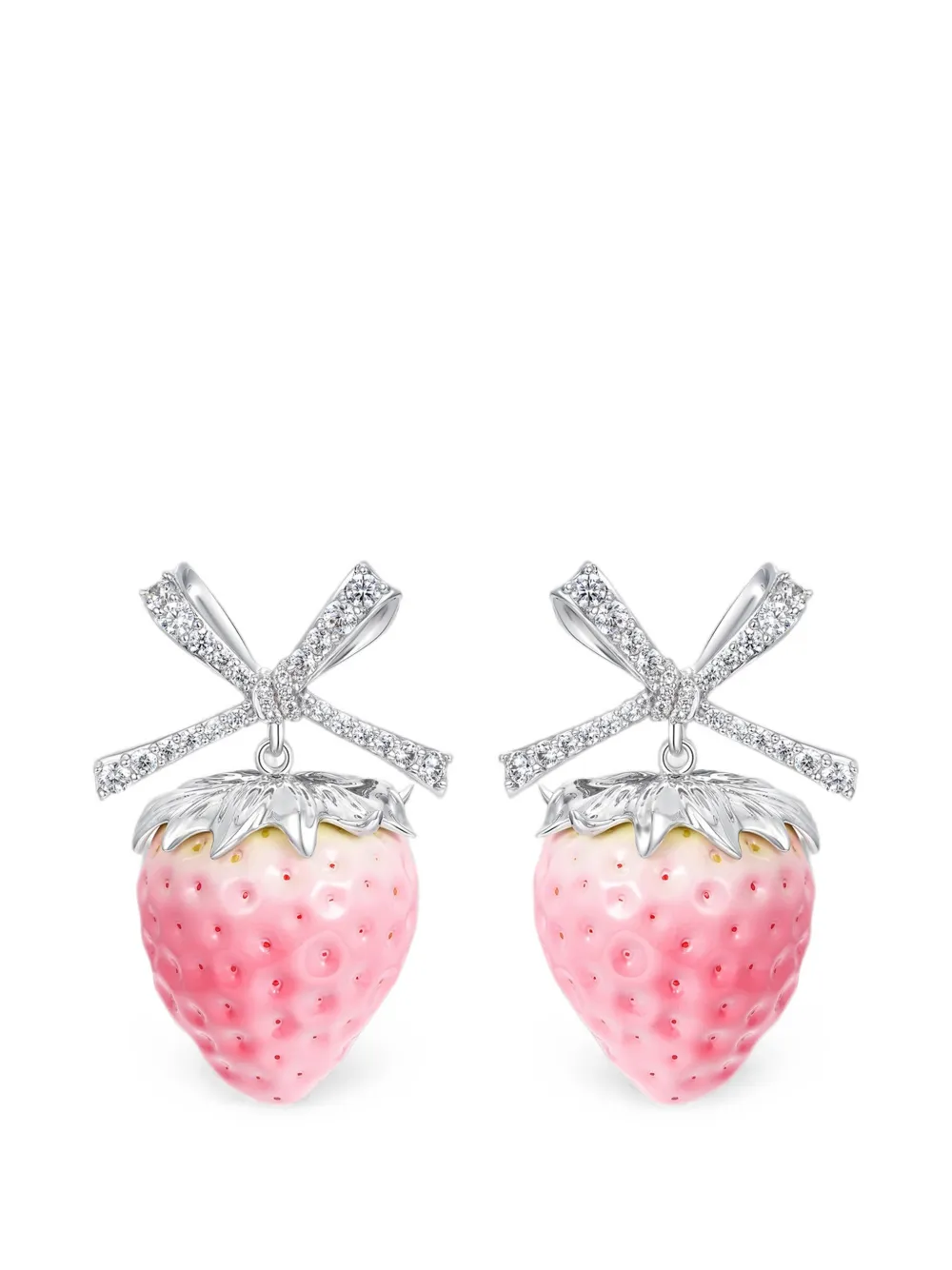 YVMIN Strawberry bow-detail earrings - Argento