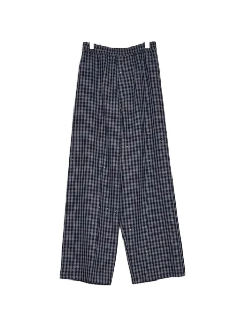 MASU gingham-check sequin-embellished trousers