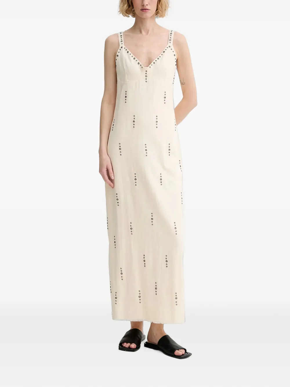 rag & bone Aubrey maxi-dress met verstelbaar bandje Beige