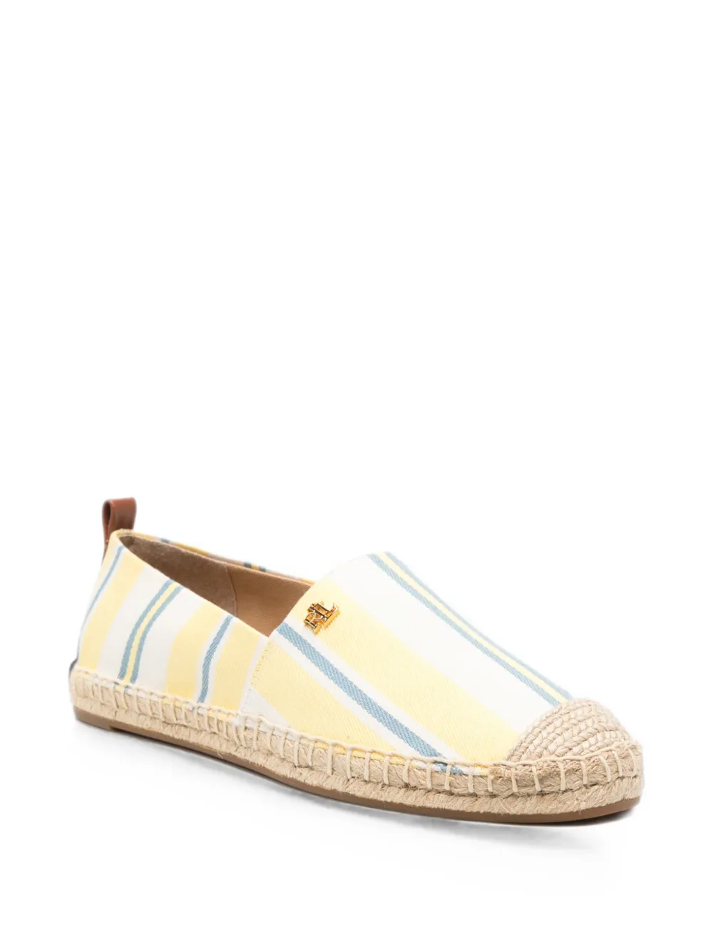 Lauren Ralph Lauren Cameryn III gestreepte platte espadrilles Geel