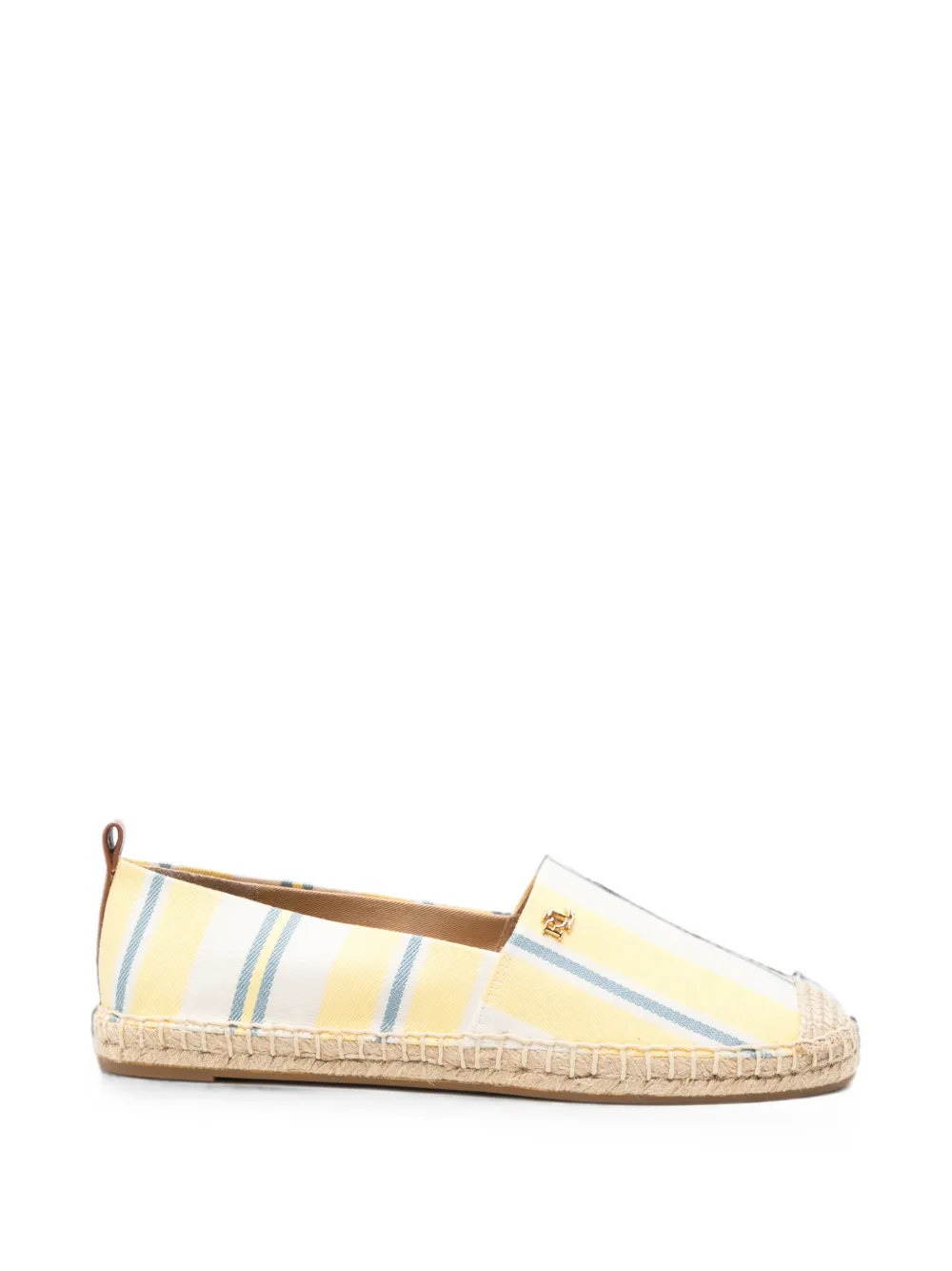Lauren Ralph Lauren Cameryn III gestreepte platte espadrilles Geel