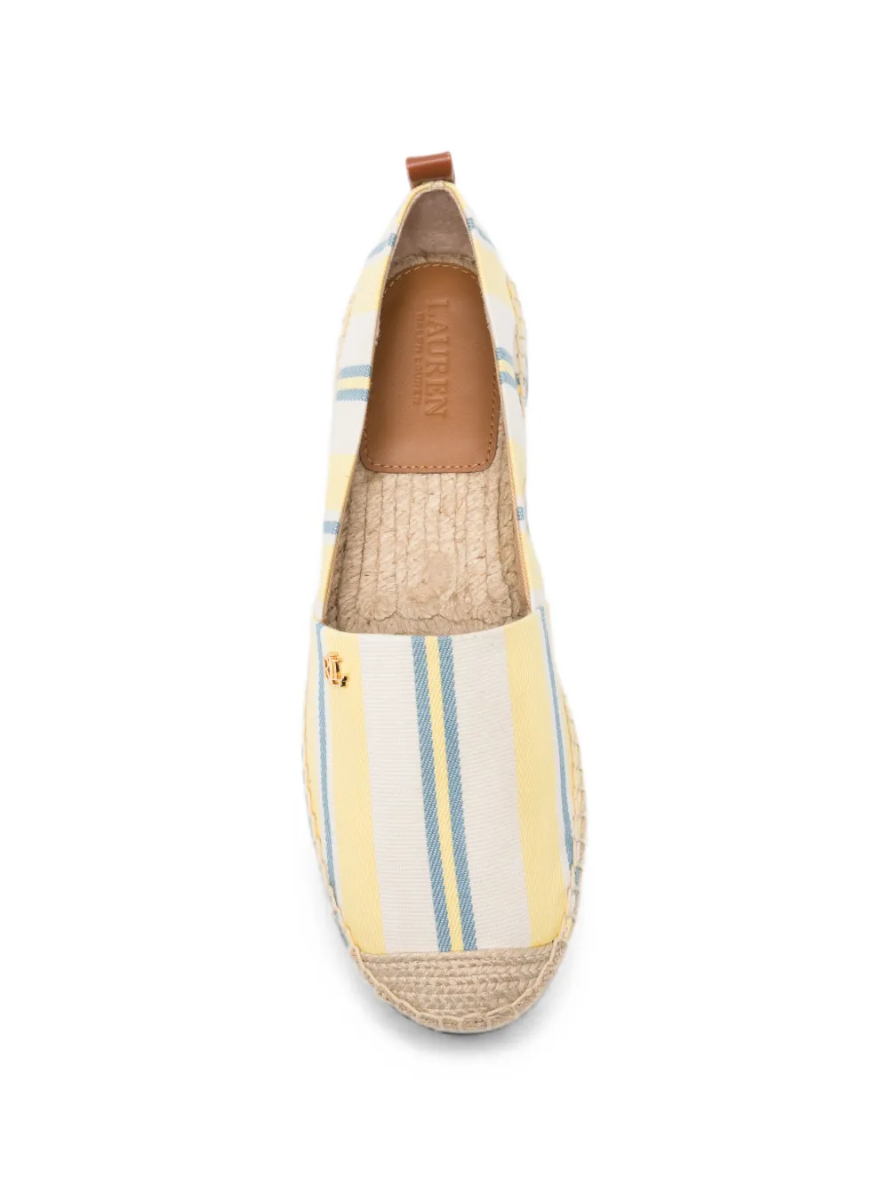 Lauren Ralph Lauren Cameryn III gestreepte platte espadrilles Geel