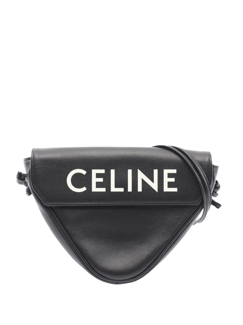 Celine Pre-Owned Borsa a tracolla in pelle di vitello con logo 2010-2026 - Nero