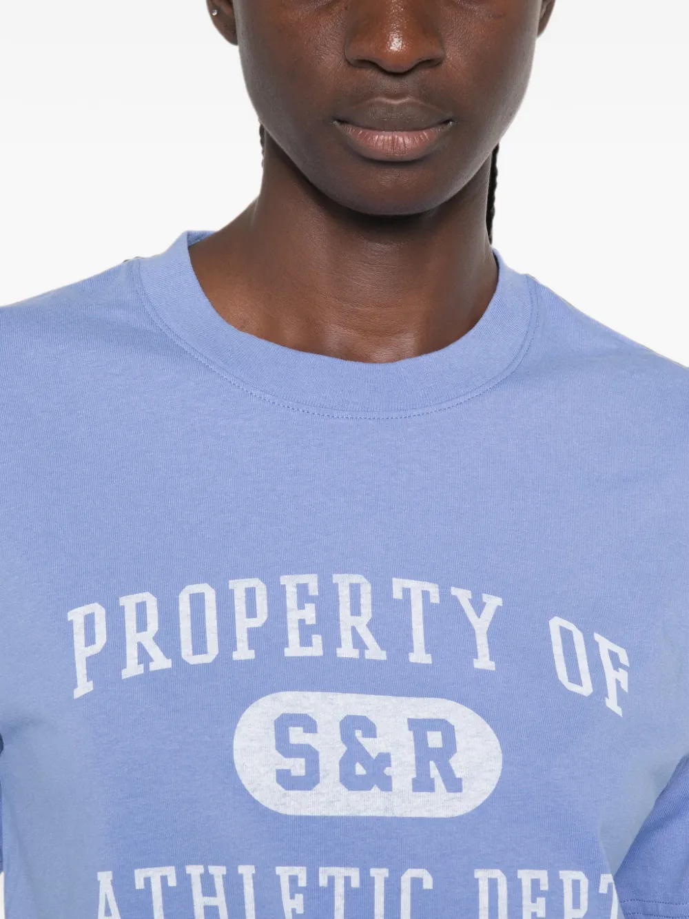 Sporty & Rich Property logoprint T-shirt met korte mouwen Blauw