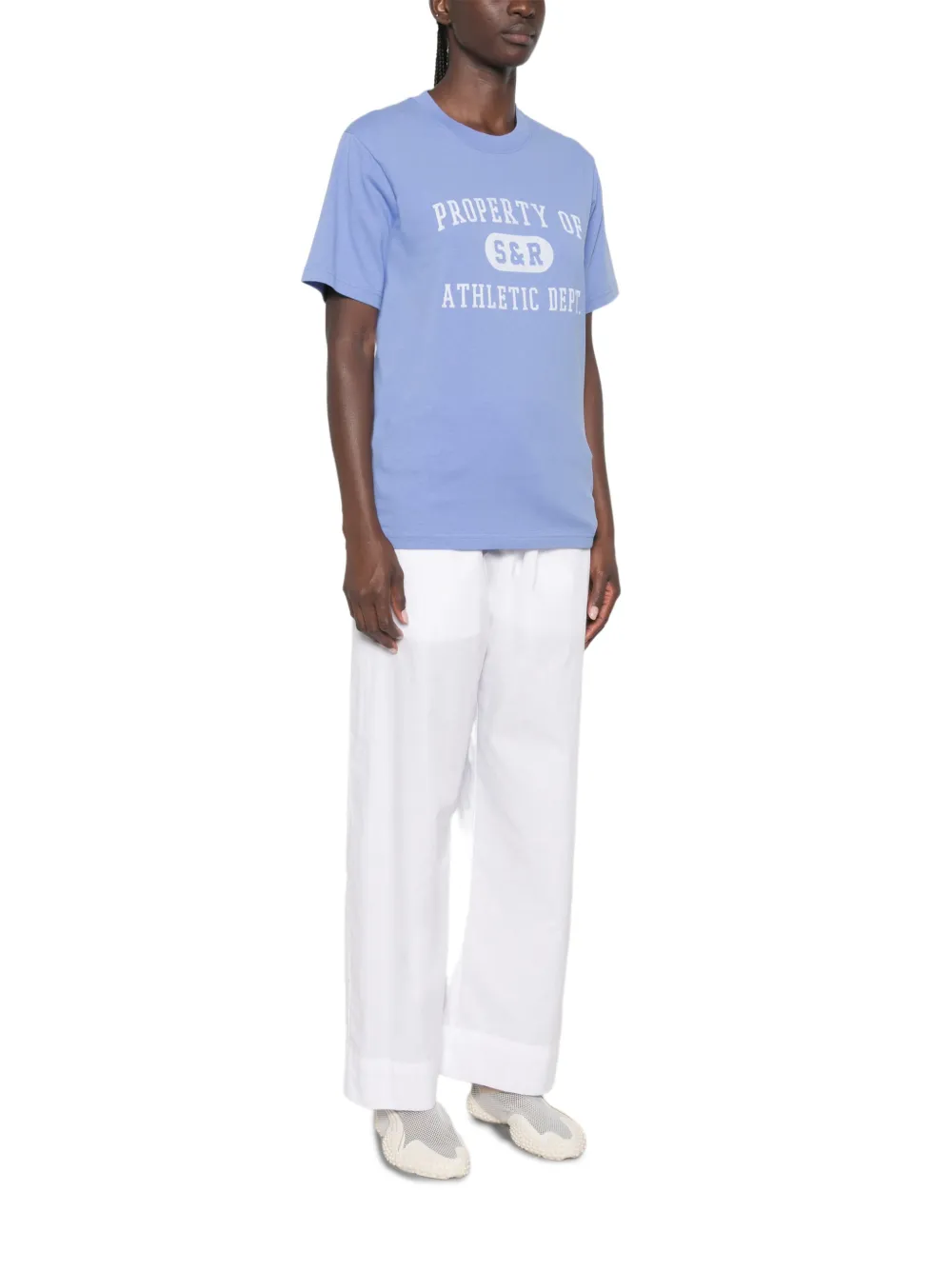 Sporty & Rich Property logoprint T-shirt met korte mouwen Blauw