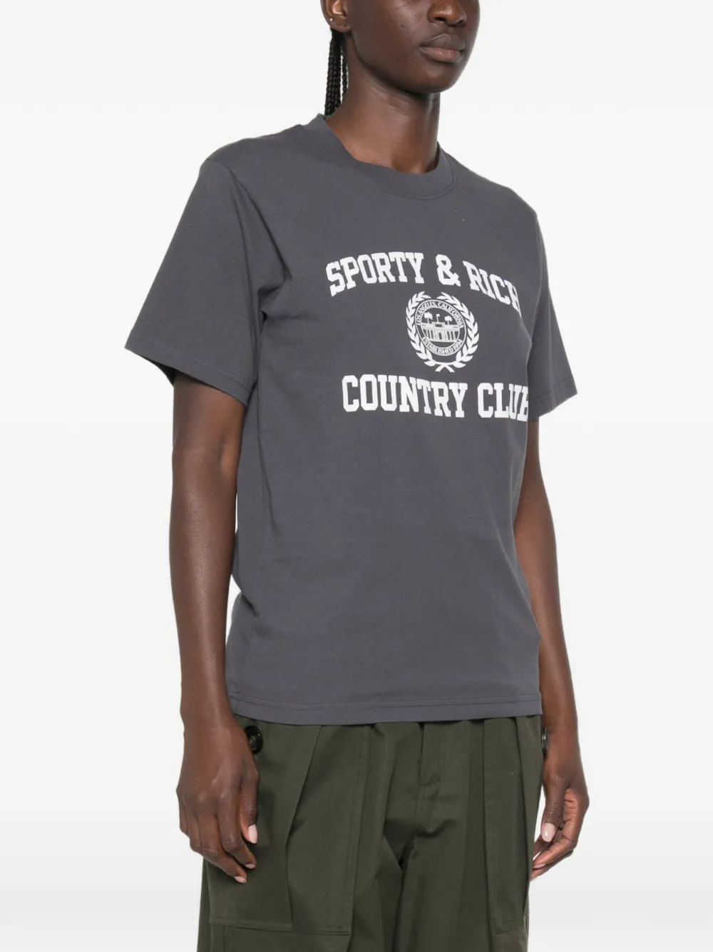 Sporty & Rich T-shirt met logoprint Grijs