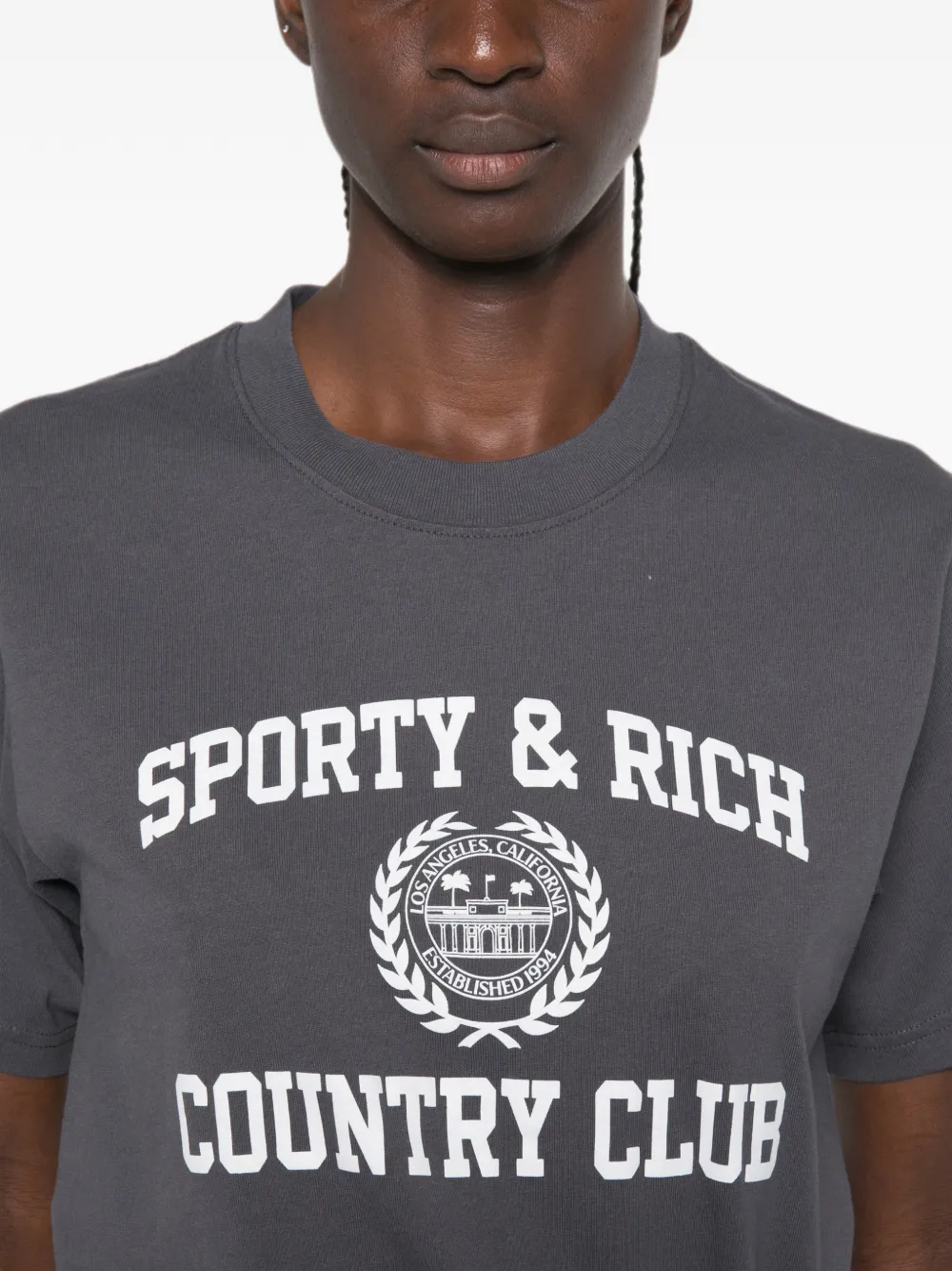 Sporty & Rich T-shirt met logoprint Grijs