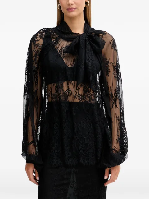 VICOLO long-sleeve floral-lace blouse