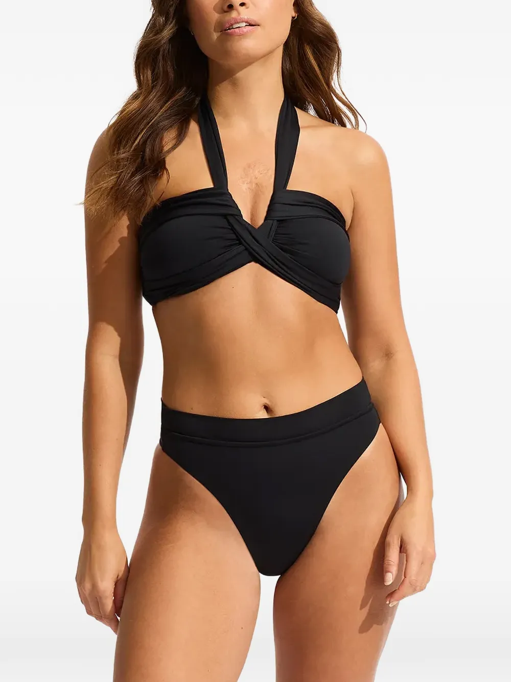 Seafolly Bikini Collective Halter con scollo all'americana - Nero