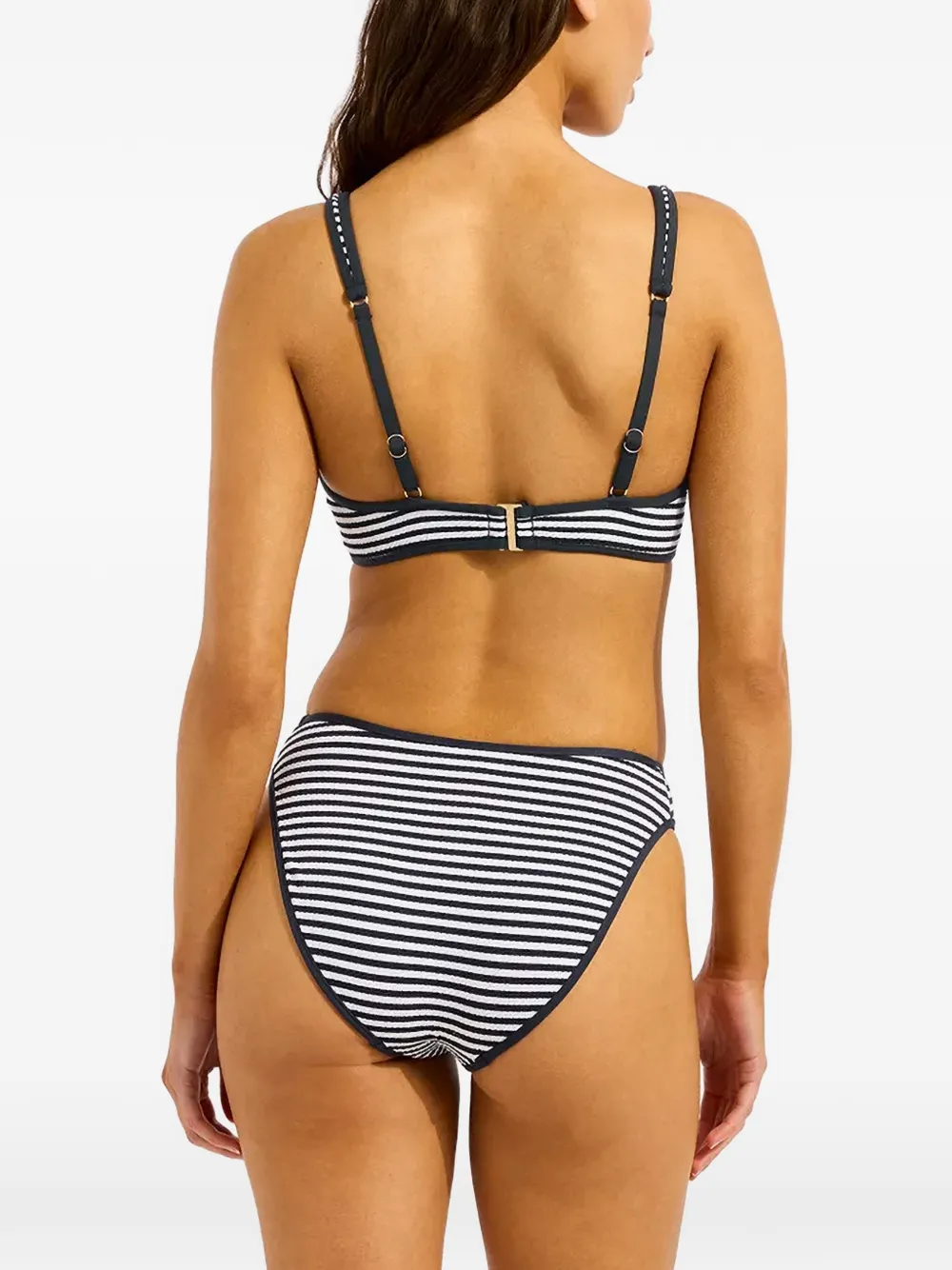 Seafolly Gestreepte bikinislip met beugel Wit