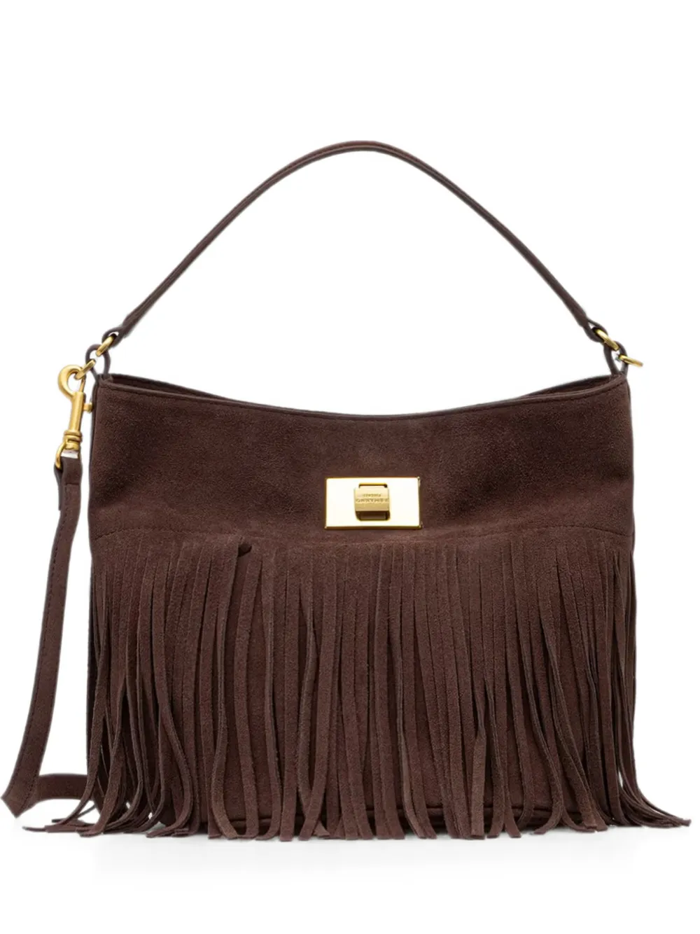 ERMANNO FIRENZE fringed suede shoulder bag - Brown