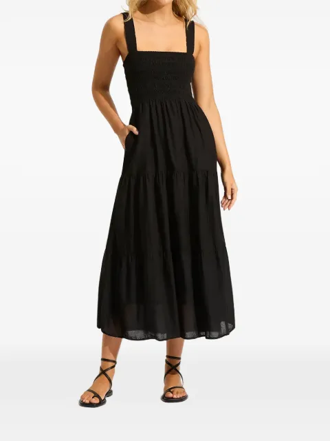 Seafolly Faithful shirred tiered midi dress