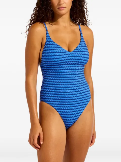 Seafolly textured-finish swimsuit