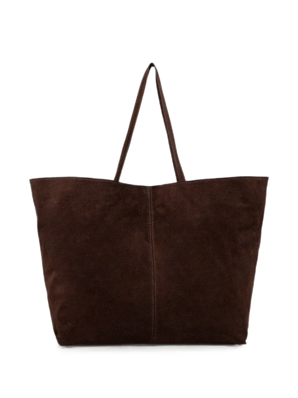 VICOLO large suede tonal-stitching tote bag - Marrone