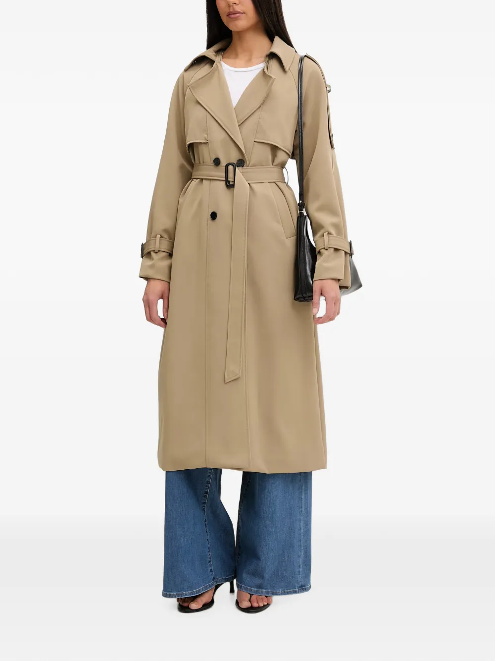 VICOLO double-breasted belted trench coat - Toni neutri