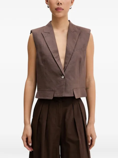 VICOLO padded-shoulder notched-lapels vest