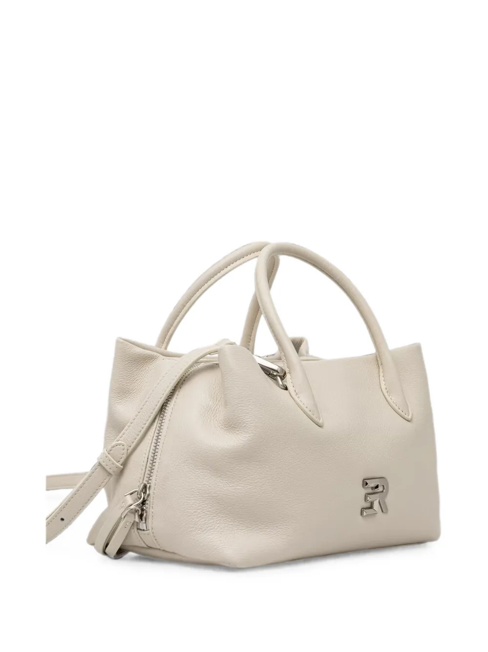 ERMANNO FIRENZE Shopper van bewerkt leer met logoplakkaat Beige
