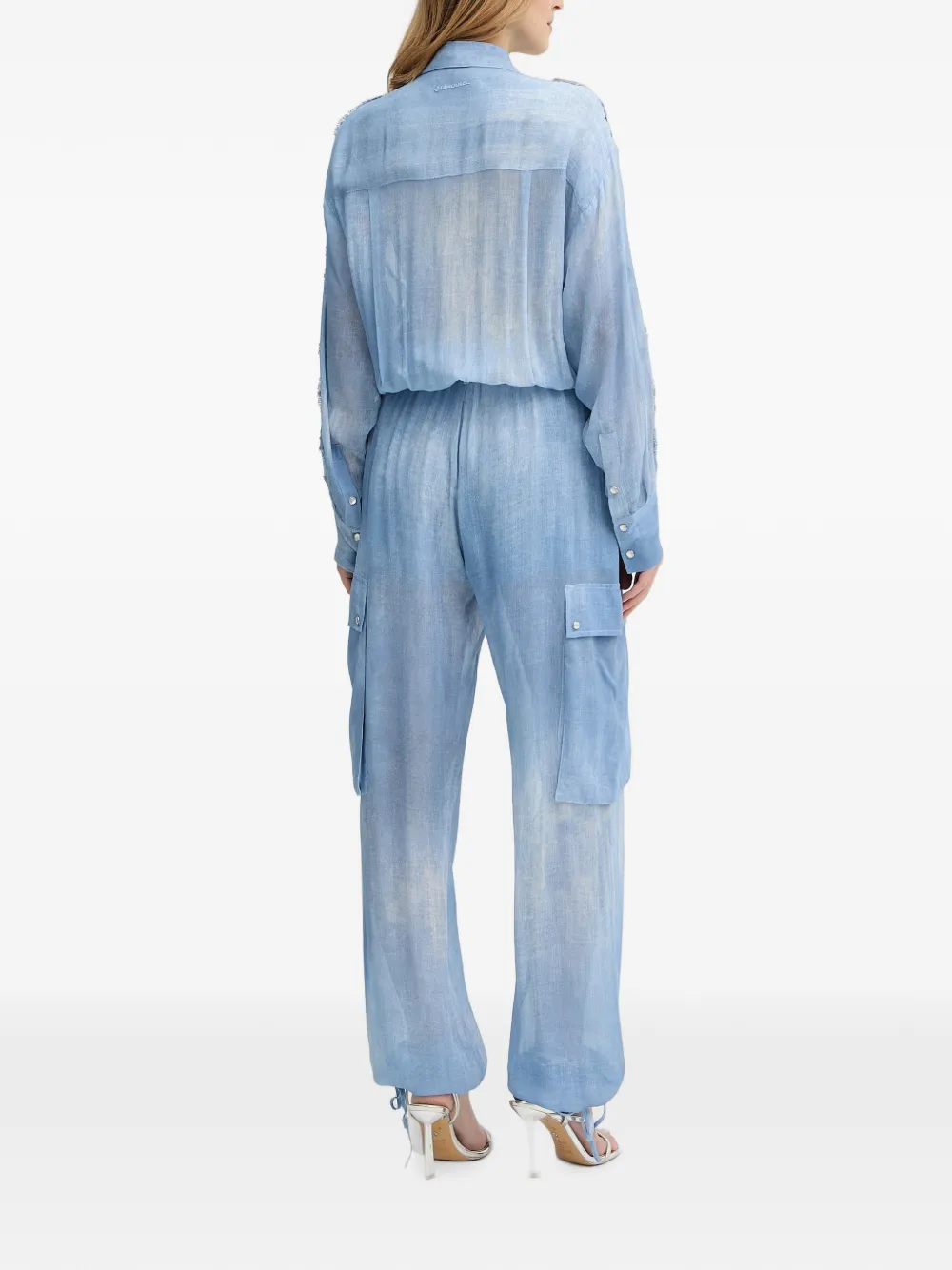 ERMANNO FIRENZE Jumpsuit met kanten vlakken Blauw