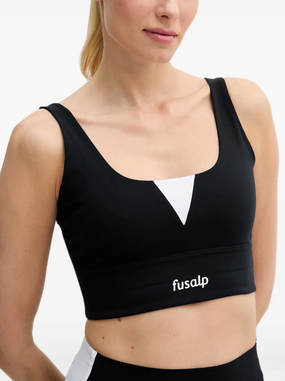 Fusalp Biarra sport-bh met logoprint Zwart