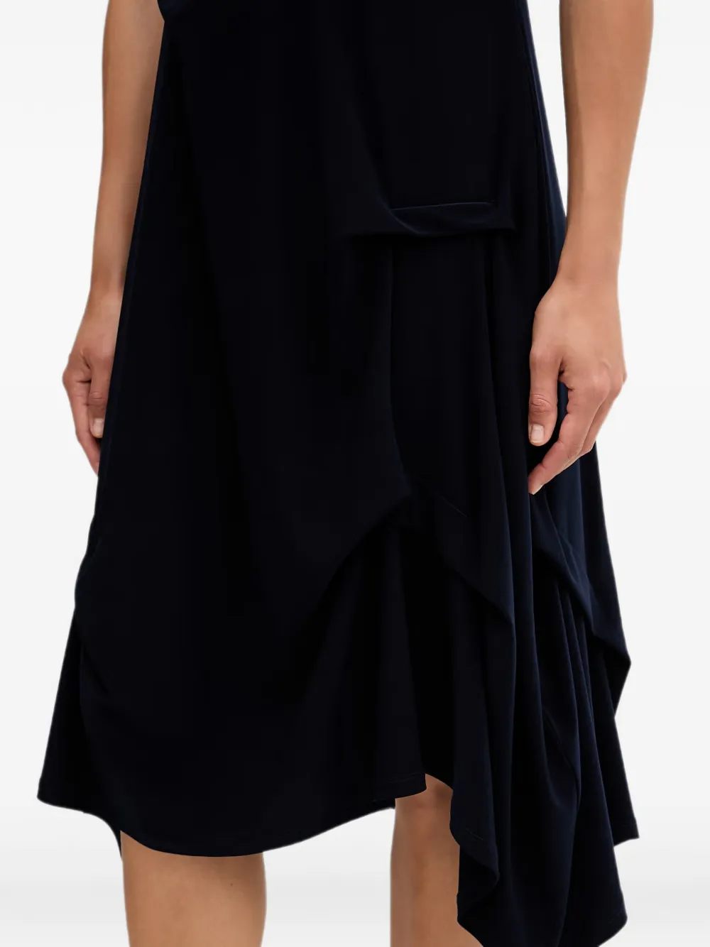Joseph Ribkoff Midi-jurk met korte mouwen en asymmetrische afwerking Blauw