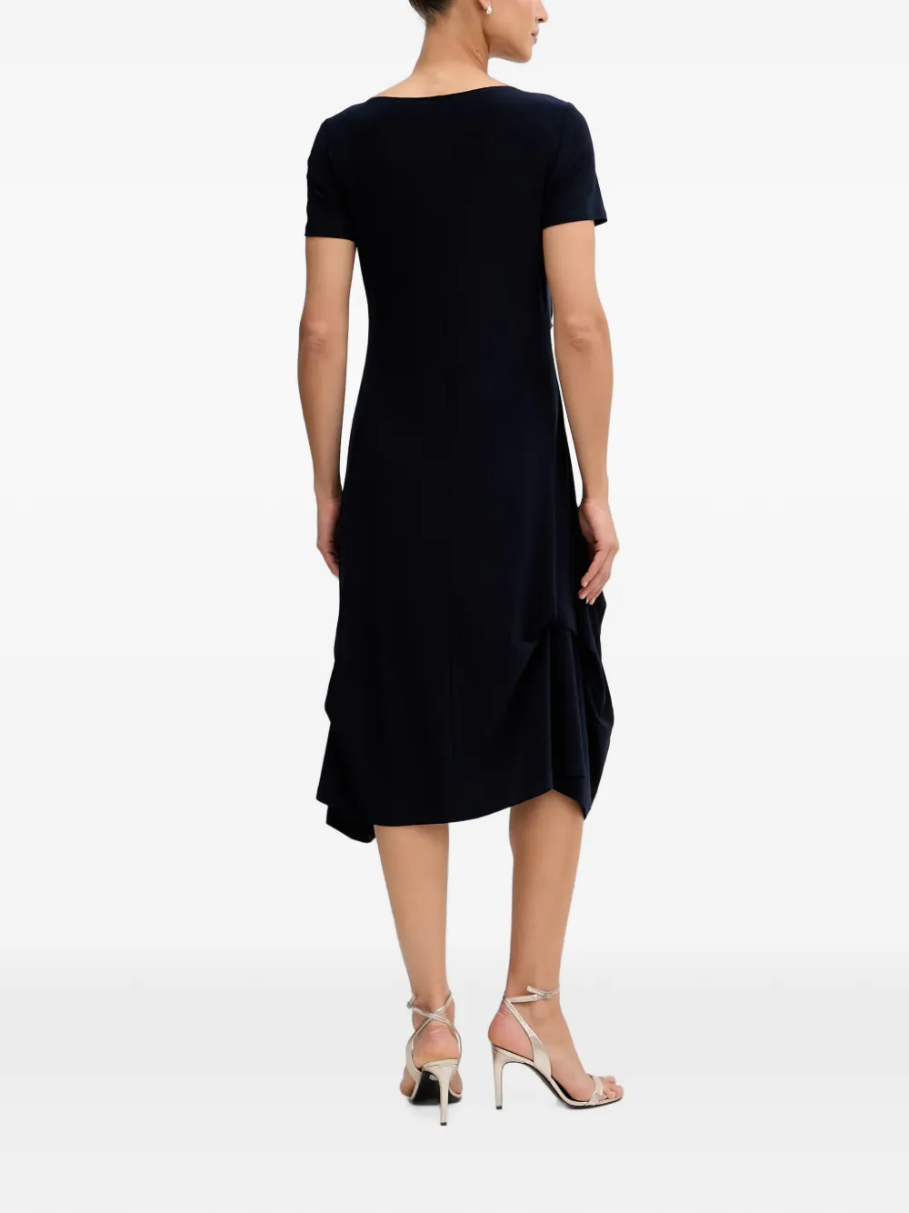 Joseph Ribkoff Midi-jurk met korte mouwen en asymmetrische afwerking Blauw