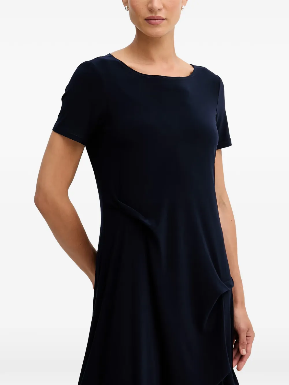 Joseph Ribkoff Midi-jurk met korte mouwen en asymmetrische afwerking Blauw