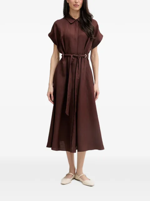 Joseph Ribkoff belted short-sleeve midi dress