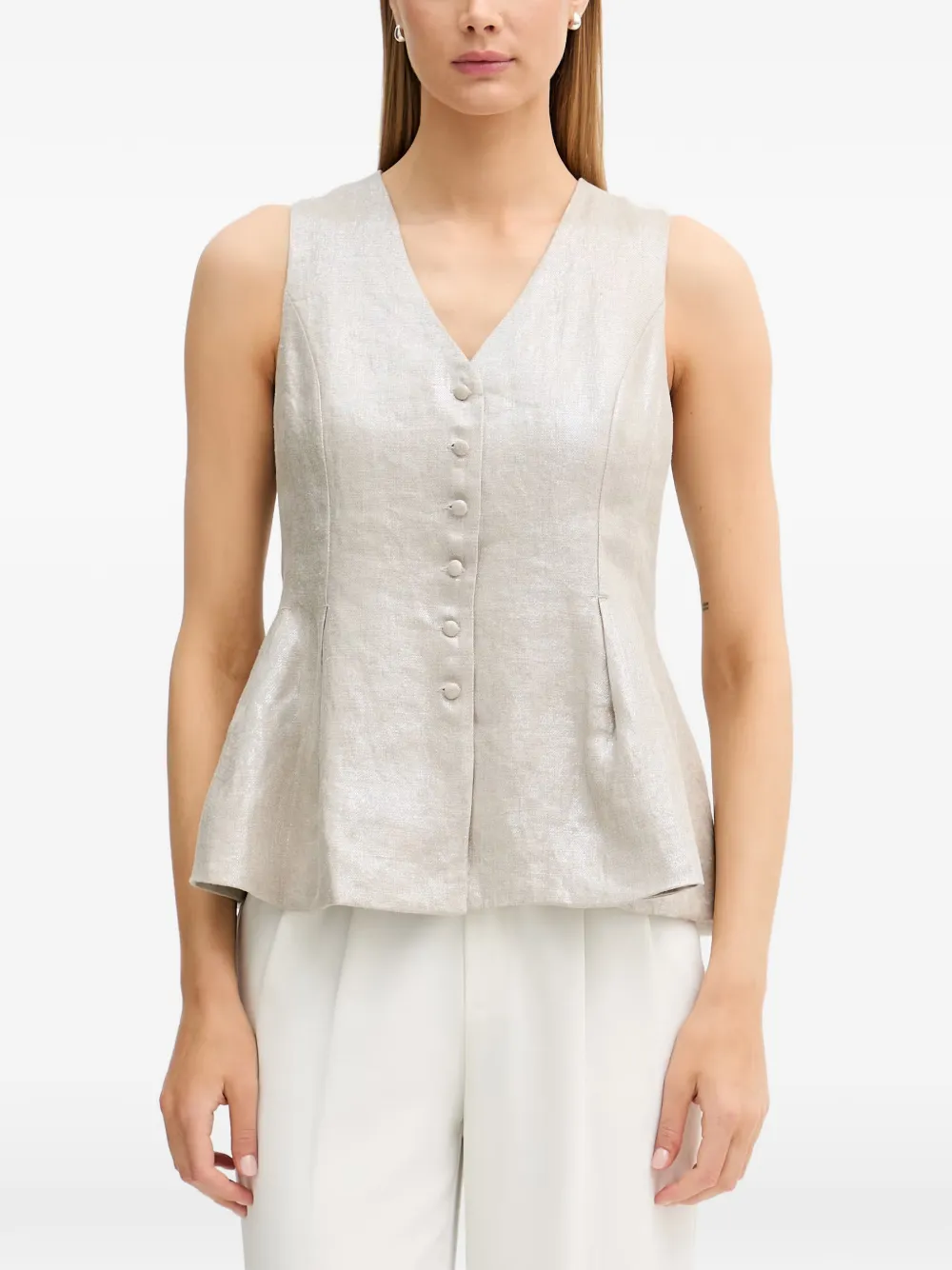 Joseph Ribkoff metallic-effect peplum top - Toni neutri