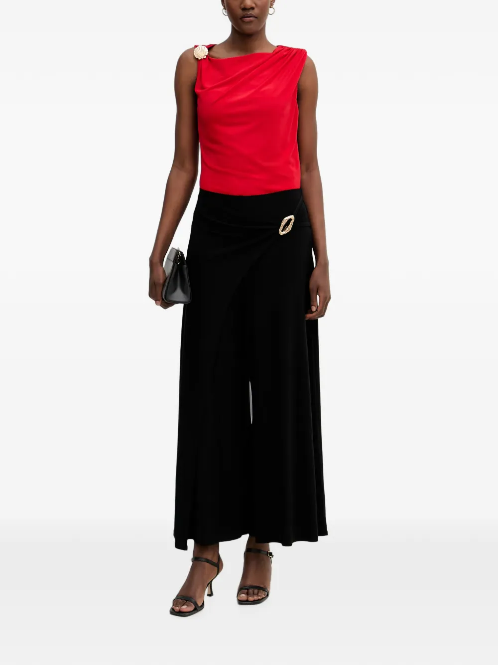 Joseph Ribkoff Broek met gespdetail Zwart